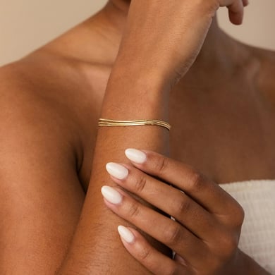 1 Piece Elegant Series Delicate Line Stainless Steel Gold Color Women's Chain Bracelets h5 Picture2