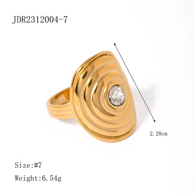 1 Stück Luxuriöse Serie Europa und Amerika Runde Edelstahl Gold Farbe Damen Anhänger Halsketten h5 