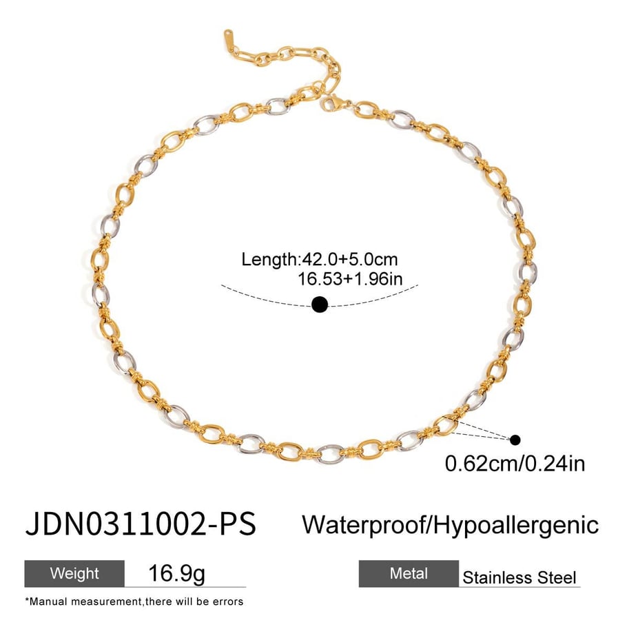 1 Stück Simple Series Europa und Amerika Kette Edelstahl Gold Farbe Damen Kette Halsketten 