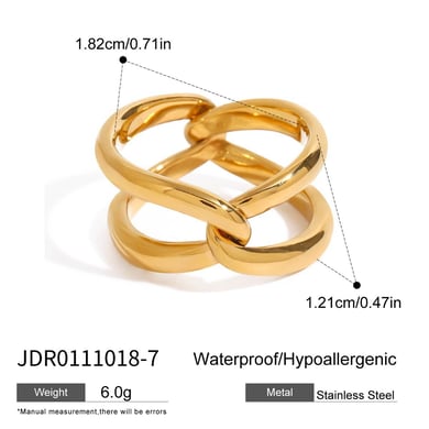 1 Stück Simple Series Europa und Amerika Twist Edelstahl Gold Farbe Damen Einzelringe h5 