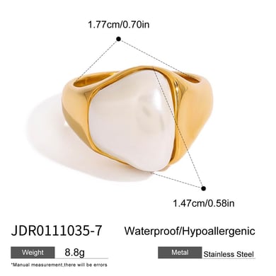Anillos individuales de acero inoxidable irregulares de color dorado para mujer, serie clásica de Europa y América, 1 pieza h5 