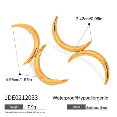 1 paar simple series  style moon edelstahl goldfarben damen ohrstecker h5 