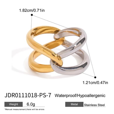 1 stück simple series  twist edelstahl gold farbe damen einzelringe h5 