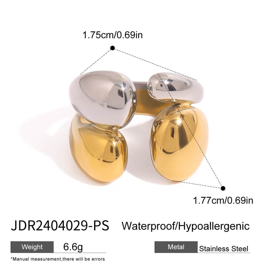 1 Piece Simple Series Fashionable Annular Stainless Steel Gold & Silver Color Women's Single Rings 