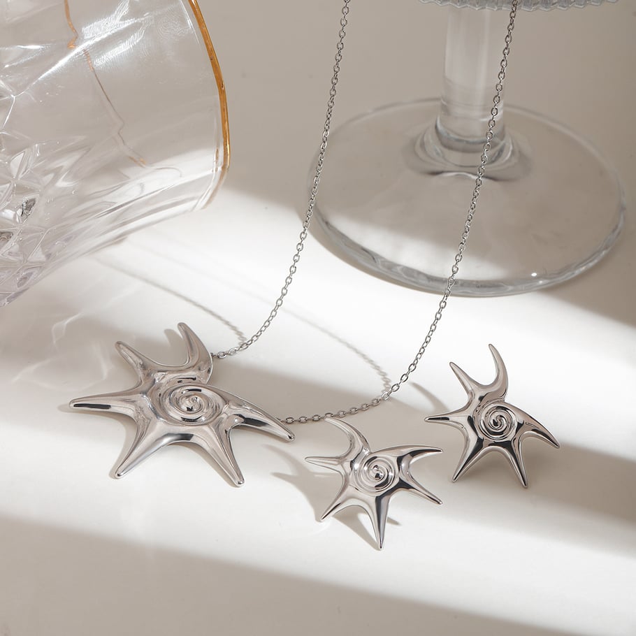 1 Piece Stylish Series Irregular Star Shape Stainless Steel Gold Color Women's Pendant Necklaces Picture2
