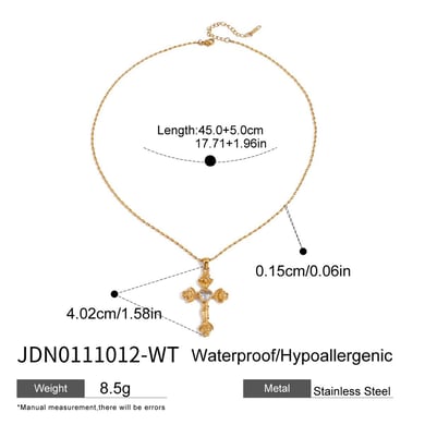 1 Piece Luxurious Series Fascinating Ross Cross Stainless Steel Gold Color Women's Pendant Necklaces h5 