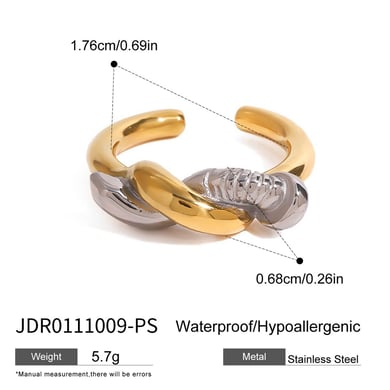 1 Stück Simple Series Original Design Gemischte Farben Edelstahl Goldfarben Damen Armreifen h5 