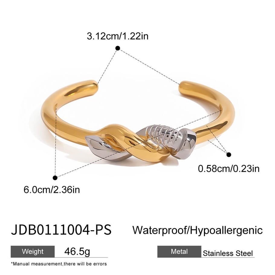 1 Stück Simple Series Original Design Gemischte Farben Edelstahl Goldfarben Damen Armreifen 