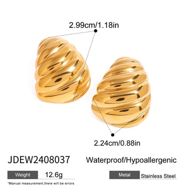 1 par de pendientes de botón de acero inoxidable dorados con rosca europea y americana para mujer h5 