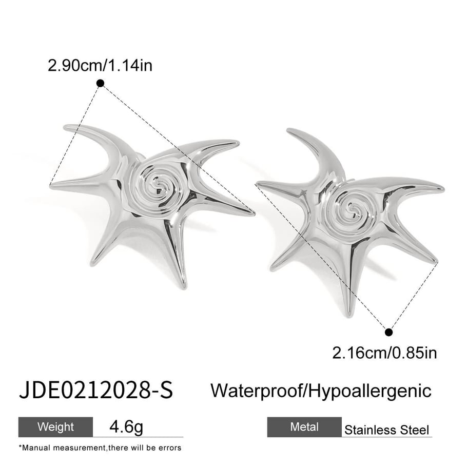 1 Piece Stylish Series Irregular Star Shape Stainless Steel Gold Color Women's Pendant Necklaces 