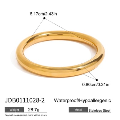 Pulseras de mujer de acero inoxidable en color dorado con diseño anular de Europa y América, serie simple, 1 unidad h5 