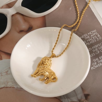 1 Stück Luxuriöse Serie Europa und Amerika Tier Edelstahl Gold Farbe Damen Anhänger Halsketten h5 Bild2