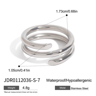 1 Stück Simple Series High-End-Kreis Edelstahl Goldfarbene Damen-Einzelringe h5 