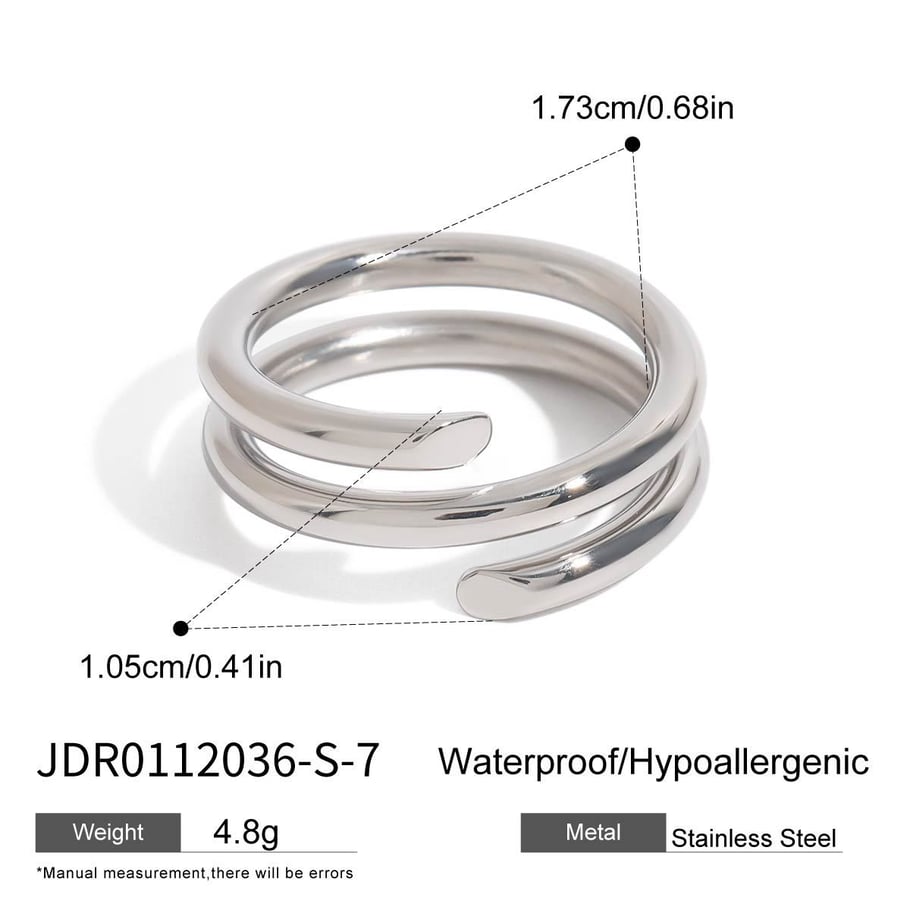 1 Stück Simple Series High-End-Kreis Edelstahl Goldfarbene Damen-Einzelringe 