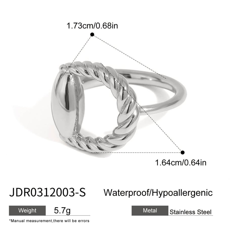 1 stück simple series  ringförmige edelstahl goldfarbene damen-einzelringe 