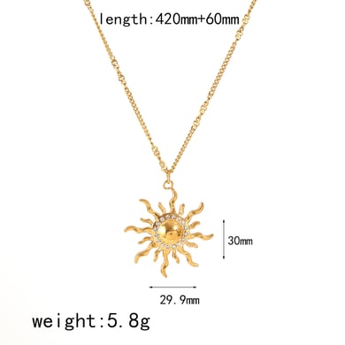 1 Pair Charming Series Delicate Sun Shape Stainless Steel Gold Color Women's Earrings Set h5 Picture2