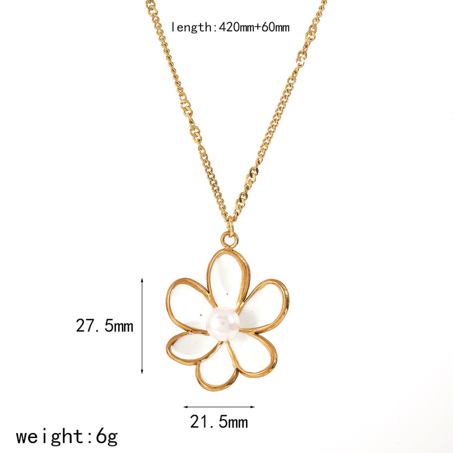 1 Pair Elegant Nateral Style Flower Stainless Steel Oil Drip Technique Gold Color Women's Stud Earrings 