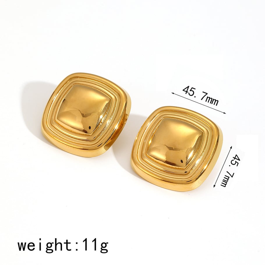 1 Pair Moden Series Chic Star Shape Stainless Steel Gold & Silver Color Women's Stud Earrings 