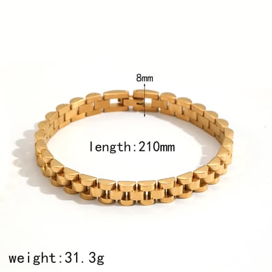 1 Piece Minimalist Series Chain Watchband Stainless Steel Gold Color Unisex Chain Bracelets h5 