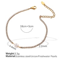 SL121WEG White zircon gold bracelet 