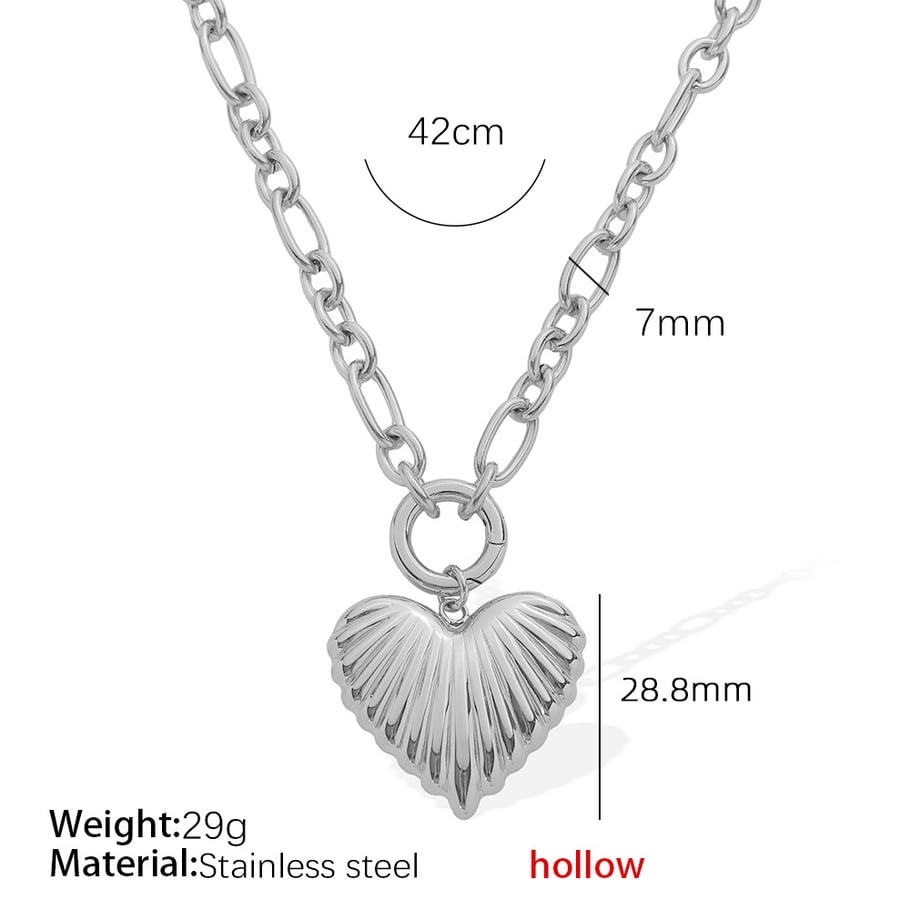 1 Piece Romantic Series Sweet Heart Titanium Steel   Gold Color  Women's Pendant Necklaces 