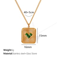 XL263 Green Stone Gold Necklace Picture2