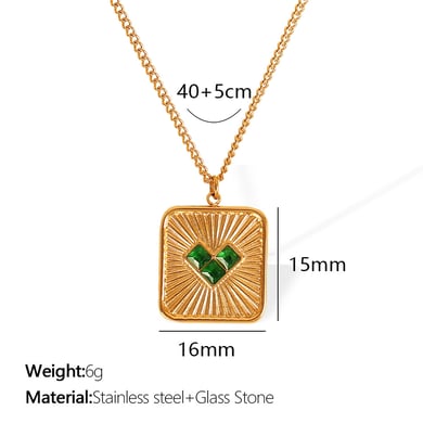 1 Piece Luxurious Series Retro Heart Titanium Steel   Gold Color  Women's Pendant Necklaces h5 