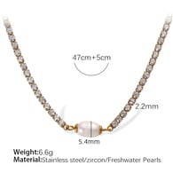 XL376WEG white zircon gold necklace Picture2