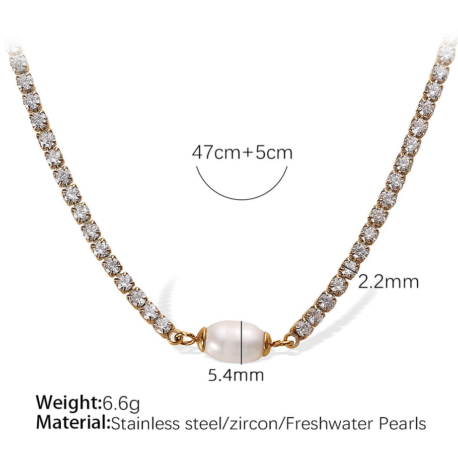 1 Piece Classic Series Retro Geometric Titanium Steel   Gold Color  Women's Chain Necklaces 