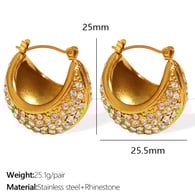 EH858WERG White Diamond Gold Earrings Picture2