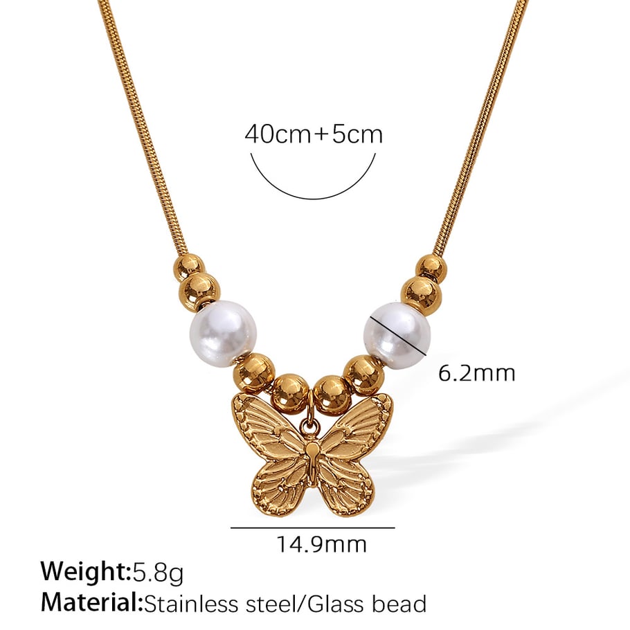 1 Piece Romantic Series Elegant Animal Titanium Steel   Gold Color  Women's Pendant Necklaces 