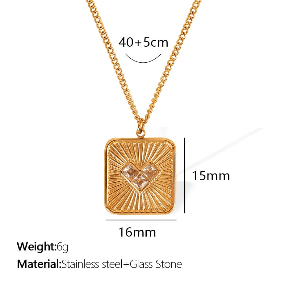 1 Piece Luxurious Series Retro Heart Titanium Steel   Gold Color  Women's Pendant Necklaces 
