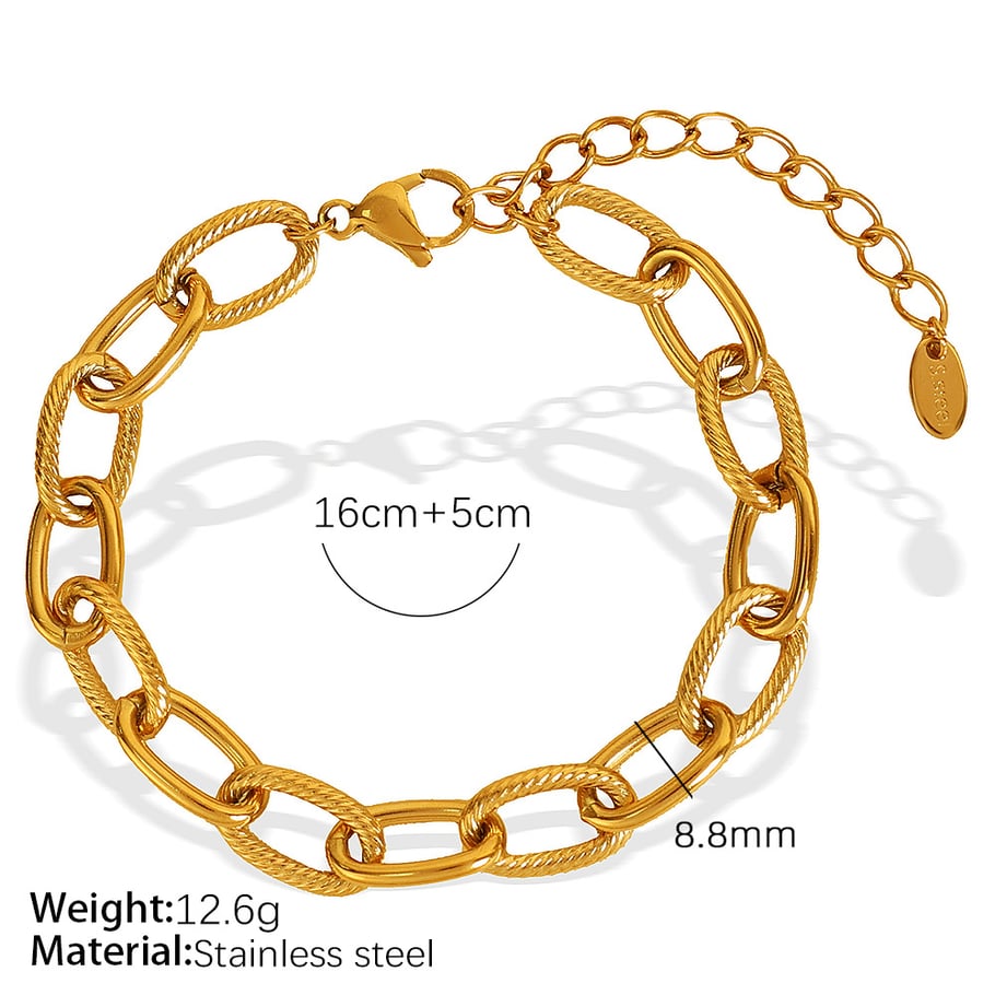1 Piece Simple Series Classic Solid Color Titanium Steel   Gold Color  Women's Chain Necklaces 