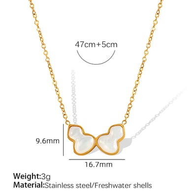 1 Piece Classic Series Daily Plant Titanium Steel   Gold Color  Women's Pendant Necklaces h5 
