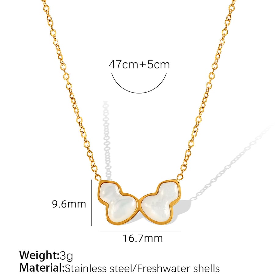 1 Piece Classic Series Daily Plant Titanium Steel   Gold Color  Women's Pendant Necklaces 