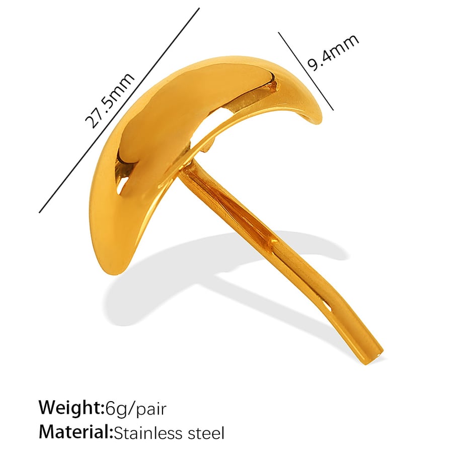 1 Piece Simple Series Simple Geometric Titanium Steel   Gold Color  Women's Hair Clips 