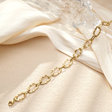 1 Piece Simple Series Elegant Geometric Titanium Steel   Gold Color  Women's Chain Bracelets h5 Picture2