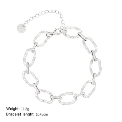 1 Stück Simple Series Elegante geometrische Titanstahl-Goldfarbene Damen-Kettenarmbänder h5 