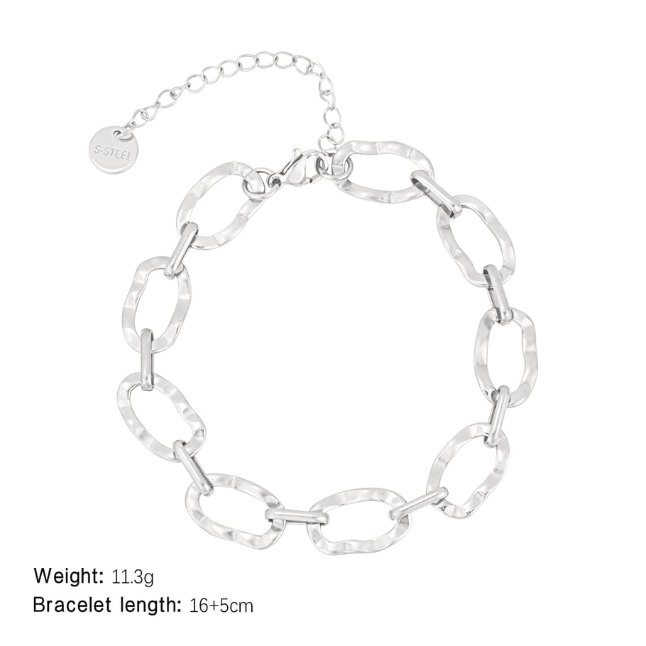 1 Stück Simple Series Elegante geometrische Titanstahl-Goldfarbene Damen-Kettenarmbänder 