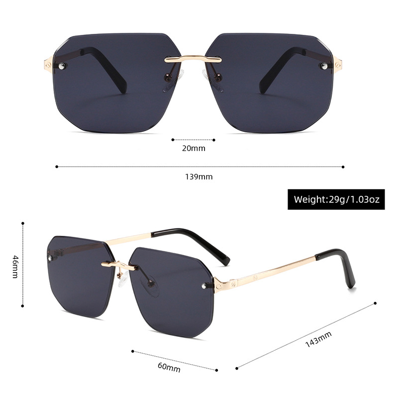 1 Pair of Light Luxury Multi - sided Frameless Stylish Women's Sunglasses Picture4