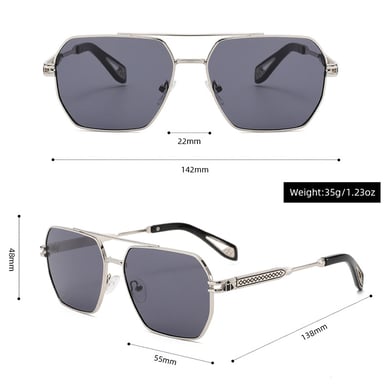 1 Pair of Retro Square - frame Metal Women's Sunglasses h5 Picture4