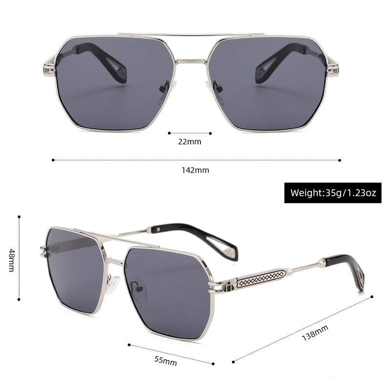 1 Pair of Retro Square - frame Metal Women's Sunglasses Picture4