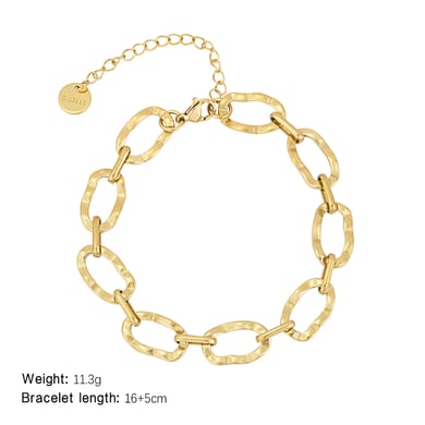 1 Piece Simple Series Elegant Geometric Titanium Steel   Gold Color  Women's Chain Bracelets h5 