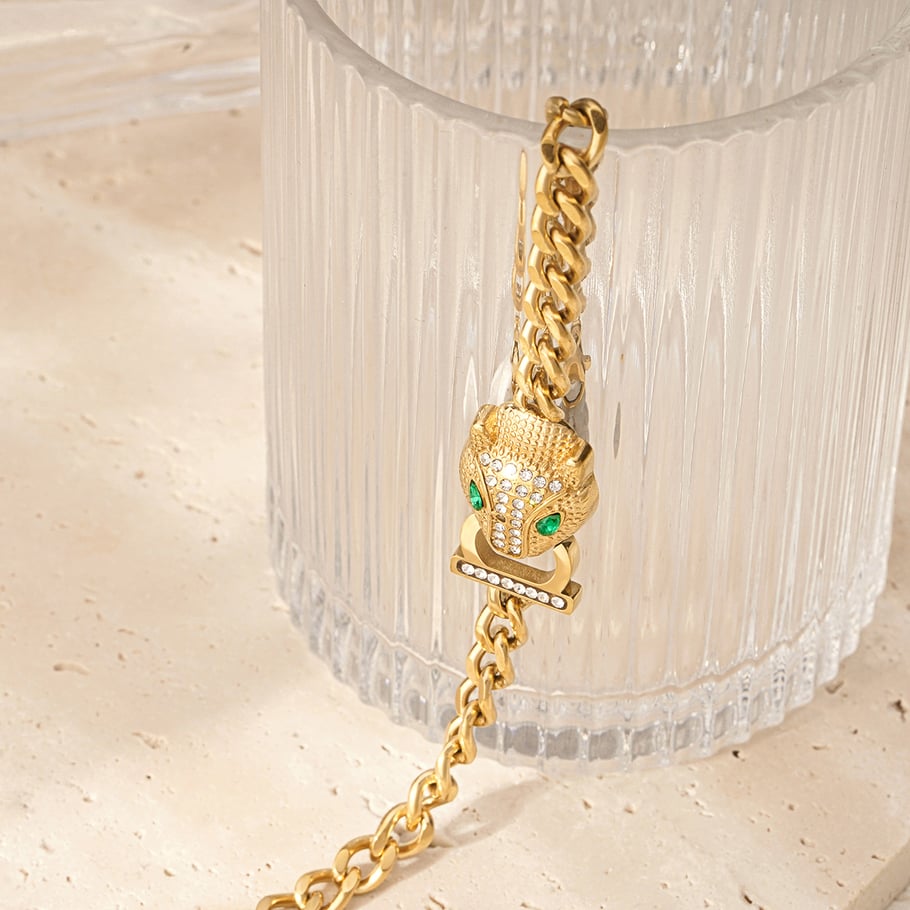 1 Piece Luxurious Series Retro Animal Titanium Steel   Gold Color  Women's Chain Bracelets Picture2