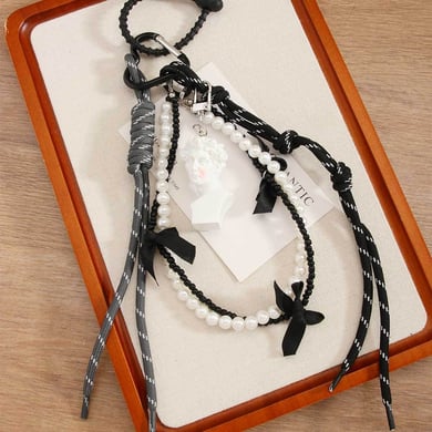 1 Piece Art Series Bow Beaded chain Women's Bag Charms h5 Picture2