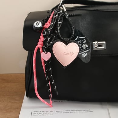 1 Piece Retro Style Leather Heart Women's Bag Charms h5 
