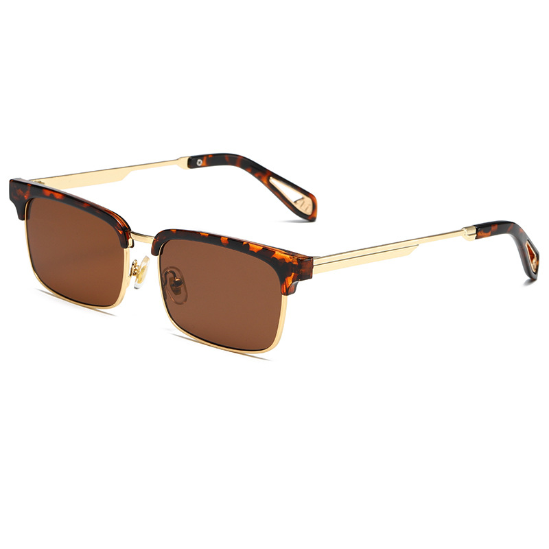 1 Pair Simple Series Daily Solid Color Semi - framed Stylish Women's Sunglasses 