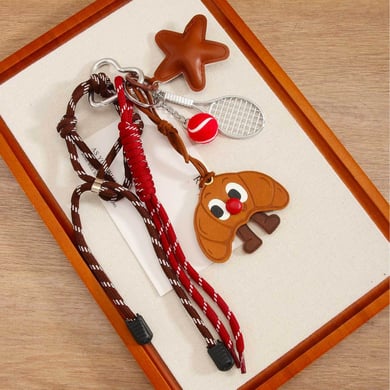 1 Piece Tennis Racket & Leather Star Women's Bag Charms h5 