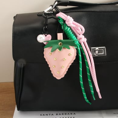 1 Piece Sweet Leather Strawberry Women's Bag Charms h5 