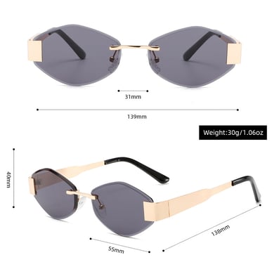 1 Pair Simple Series Daily Solid Color Alloy Women's Sunglasses h5 Picture4